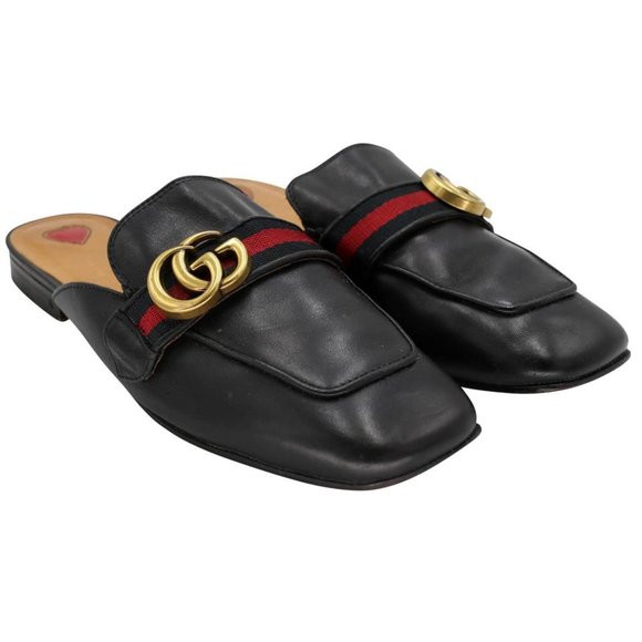 Gucci Marmont sz 38 Peyton Leather Slippers Slides GG-S0207P-C013 - Picture 5 of 10